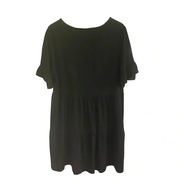 NCLOOK Peasant Black Dress Size Large Tiered Ruffle Summer Casual - Picture 2 of 9